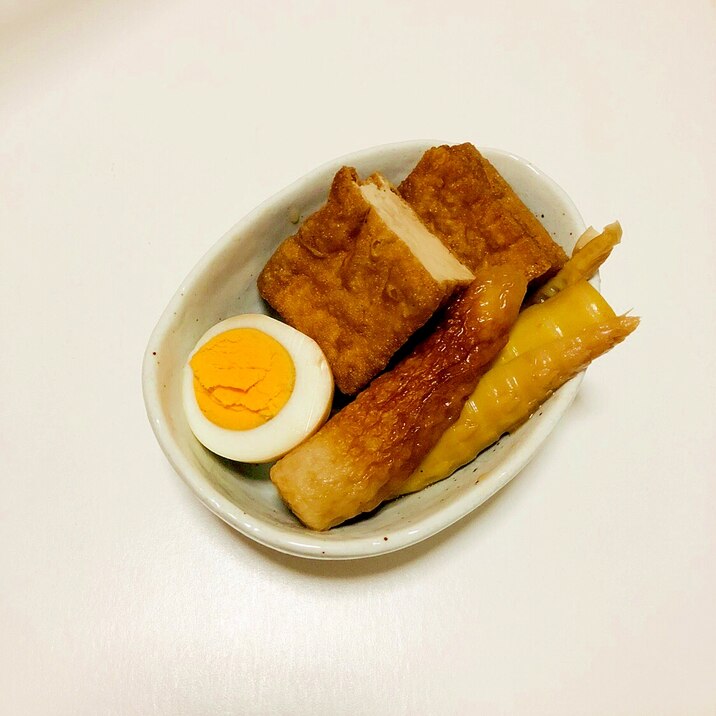 厚揚げとたけのことちくわとゆでたまごの煮物♪